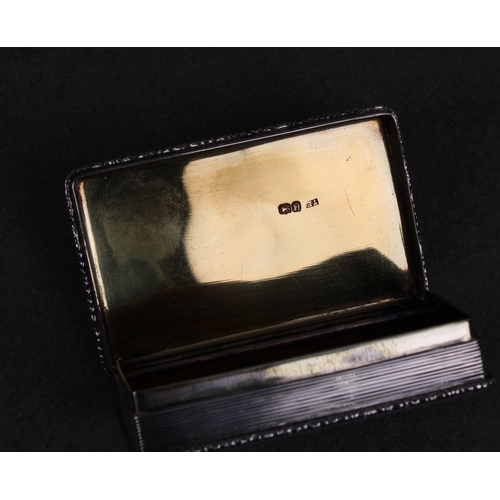 480 - A Victorian engine turned rectangular snuff box Thomas Edwards, London, 1848, the hinged cover with ... 