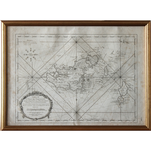 639 - Jacques Nicolas Bellin (French, 1703-1772) three framed maps, one on laid paper of 'Normandia del Ma... 