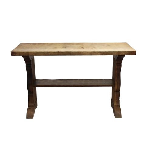 745 - Thomas 'Gnomeman' Whitaker of Littleback dining room suit comprising an oak dining table 86 x 32¼in.... 