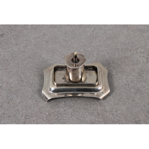 515 - A Victorian silver table cigar lighter Hukin & Heath, Birmingham, of shaped rectangular form, with t... 