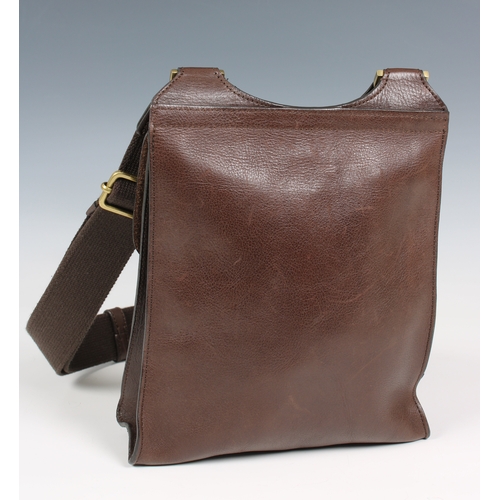 650 - Mulberry - An Anthony chocolate brown leather messenger bag designed with a brown leather exterior, ... 