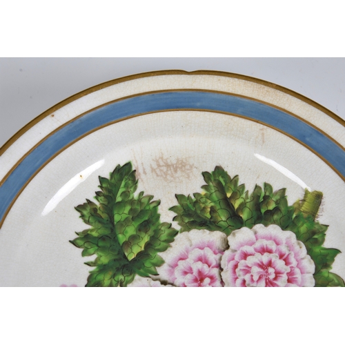 118 - An 18th century Coalport soft paste botanical part dessert service each piece painted with a named s... 