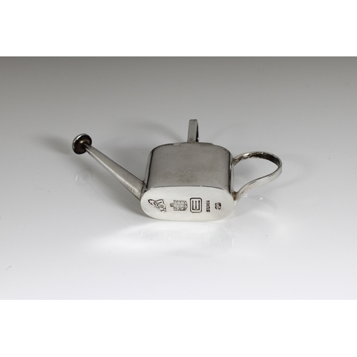 120 - Channel Islands silver - miniature silver watering can Bruce Russell, Guernsey, 1979, of typical for... 