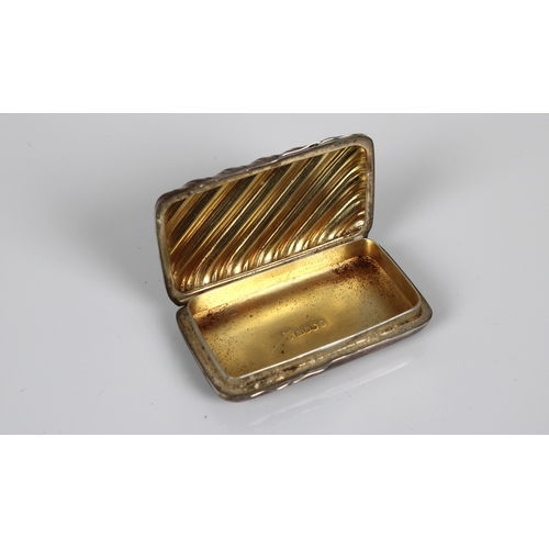 132 - An Elizabeth II silver snuff box Da-Mar Silverware, London, 1977, of rounded rectangular form, the h... 