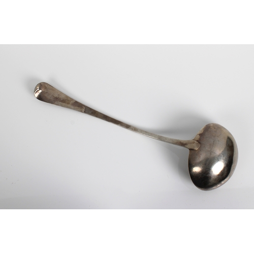 164 - A Georgian silver Old English pattern soup ladle Richard Crossley, London, 1812, the terminal inscri... 