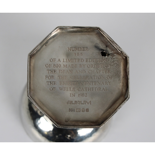 167 - A silver commemorative chalice Hector Miller, London, 1982, inscribed 'Made by Order of the Dean and... 