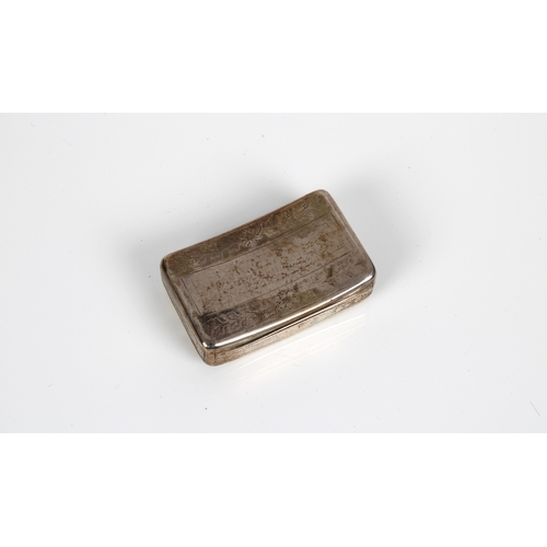 186 - A George III silver snuff box Matthew Linwood, Birmingham, 1808, of curved rectangular form, engrave... 