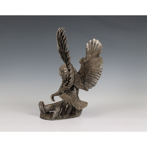 215 - A large Contemporary Silver (Filled) Owl Sculpture limited edition 2/100, marked 'CA' possibly Camel... 