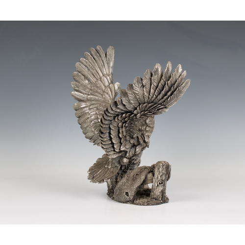 215 - A large Contemporary Silver (Filled) Owl Sculpture limited edition 2/100, marked 'CA' possibly Camel... 