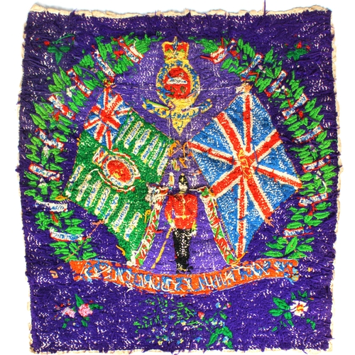 218 - Military interest - A rare South Wales Borderers military embroidery commemorating the amalgamation ... 