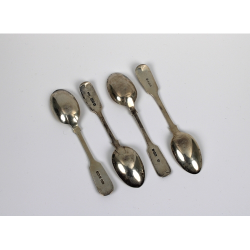 251 - A set of four silver Royal Guernsey Militia shooting prize teaspoons inscribed 'WON BY RES. A. BOURG... 