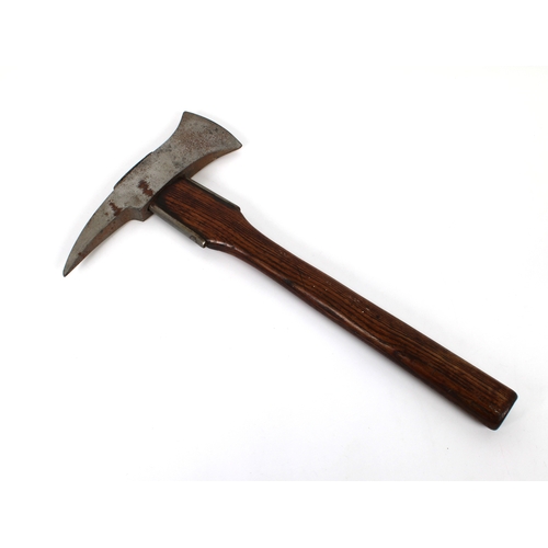 255 - An antique Fireman's hatchet / axe stamped 'K&S', overall length 15¾in. (40cm.)