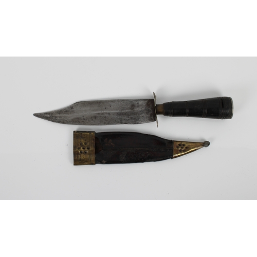 263 - An unusual knife with turned handle with attached 1882 Spanish 2 Pesetas silver coin to end, 15cm. s... 