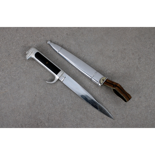 265 - An Italian MVSN (Opera Balilla) officer's dagger aluminium hilt, equipped with inlaid black celluloi... 