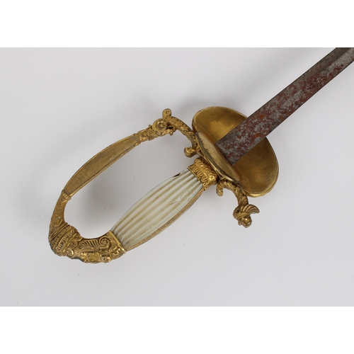 275 - A 19th century American officer's dress sword gilt metal handle and guard decorated with classical m... 