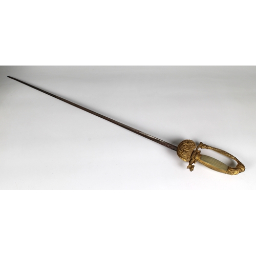 275 - A 19th century American officer's dress sword gilt metal handle and guard decorated with classical m... 