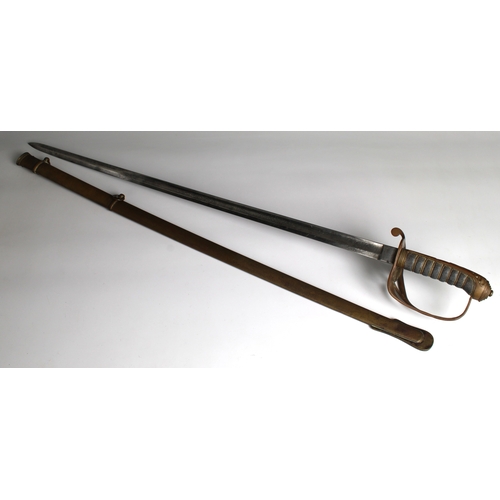 276 - A British 1845 pattern infantry officer's sword the 32¾in. (83cm.) curved fullered steel blade etche... 