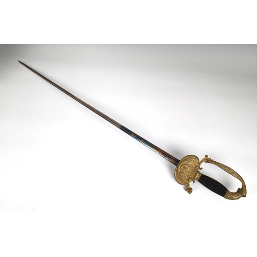 277 - A 19th century American officer's dress sword gilt metal handle and guard decorated with classical m... 