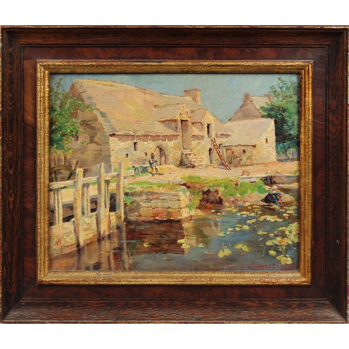 312 - Wynford Dewhurst RBA (English, 1864-1941) The Water Mill, oil on board, signed and dated lower right... 