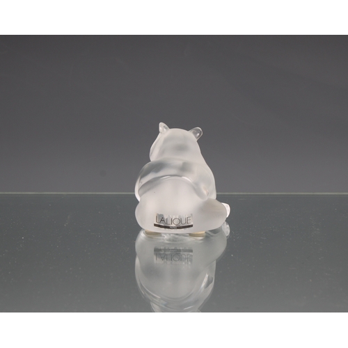 4 - A Lalique clear & frosted glass Panda 1996, etched 'Lalique France', original sticker, 2 5/8in. (6.7... 