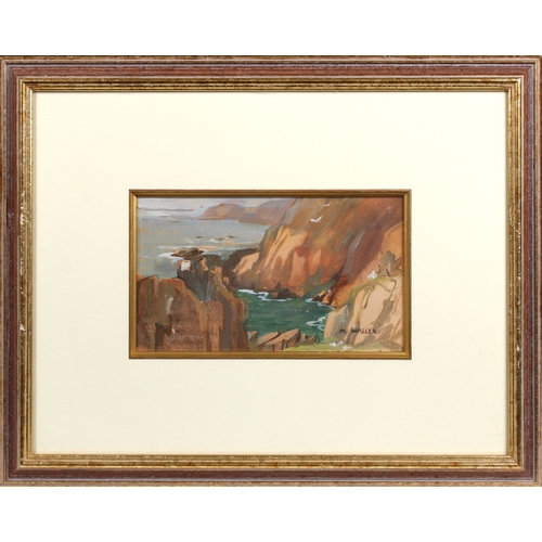 449 - Margaret Waller (British, 20th century) Channel Island coastal views, pair watercolour, both signed ... 