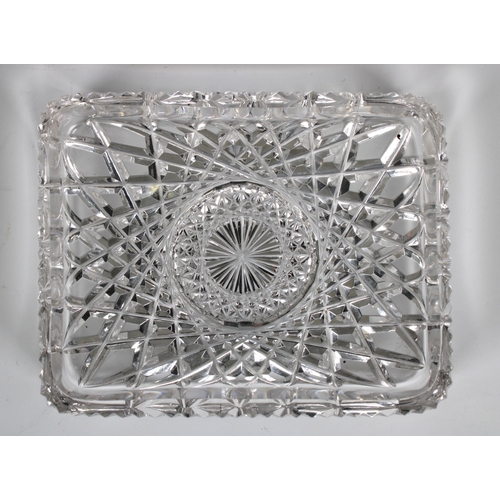 46 - A cased set of four rectangular cut glass butter dishes late 19th century, 3¾ x 2 7/8in. (9.7 x 7.4c... 