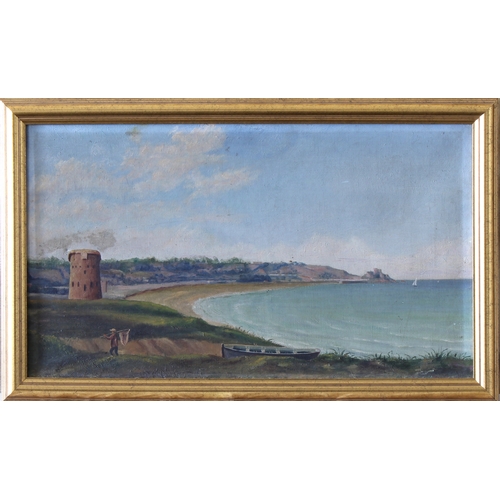 482 - English School, late 19th century Grouville Bay, Jersey, oil on canvas, unsigned, 12¼ x 21¼in. (31.1... 