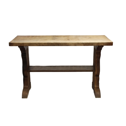 513 - Thomas 'Gnomeman' Whitaker of Littleback dining room suite comprising an oak dining table 86 x 32¼in... 