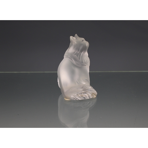 6 - A Lalique frosted glass cat Heggie no 1179600 with etched signature, 1995, 3¼in. (8.4cm.) high, et... 