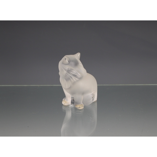 6 - A Lalique frosted glass cat Heggie no 1179600 with etched signature, 1995, 3¼in. (8.4cm.) high, et... 