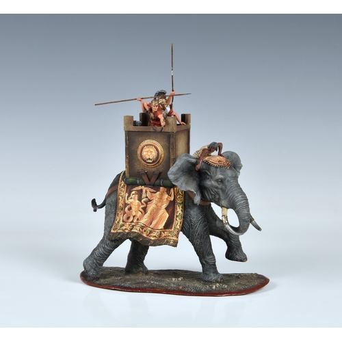 607 - Aero Art - The St. Petersburg Collection - 54mm hand painted Carthaginian War Elephant centrepiece o... 