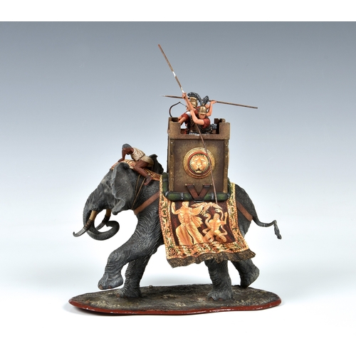 607 - Aero Art - The St. Petersburg Collection - 54mm hand painted Carthaginian War Elephant centrepiece o... 