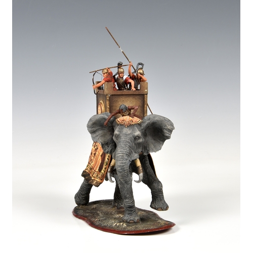 607 - Aero Art - The St. Petersburg Collection - 54mm hand painted Carthaginian War Elephant centrepiece o... 