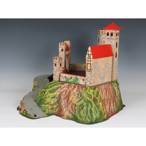 613 - A vintage / antique Elastolin Castle probably first quarter 20th century, plastic and fibre wood con... 