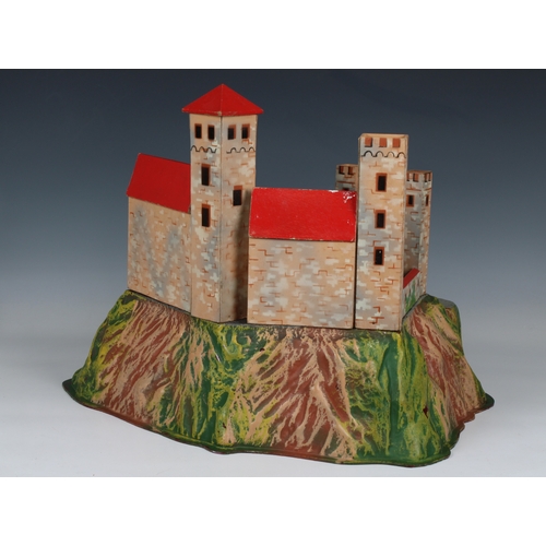 613 - A vintage / antique Elastolin Castle probably first quarter 20th century, plastic and fibre wood con... 