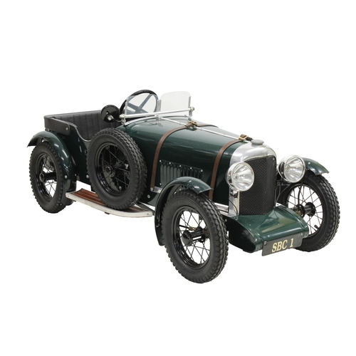 626 - A Bentley 1930s Le Mans style pedal car Green coachwork, number (7), Bentley badge, rubber tyres, l... 