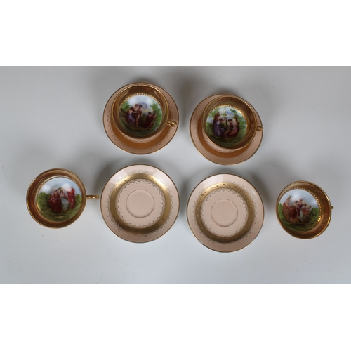 76 - Haas and Czevek, Schlaggenwald, Bavarian porcelain cabaret set hand painted with Angelica Kaufmann n... 