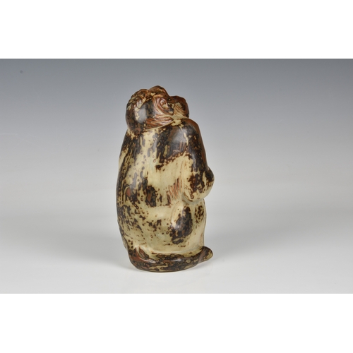 93 - Knud Khyn for Royal Copenhagen - satin glazed stoneware monkey limited edition 20/46, various marks ... 