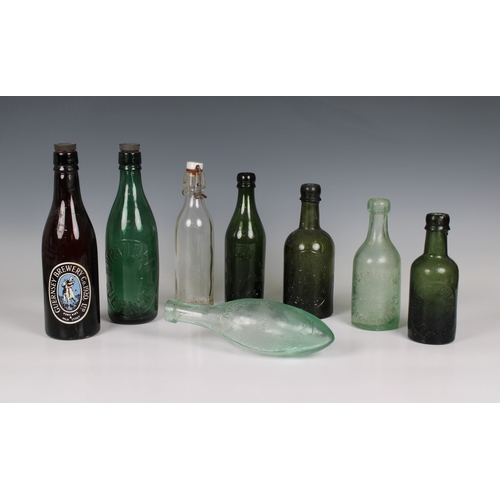 A small collection of antique Guernsey bottles to include a Guernsey ...