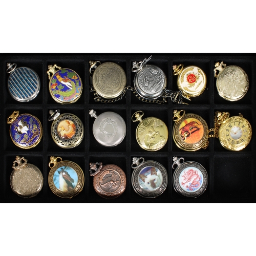 832 - A collection of seventeen imitation pocket watches.