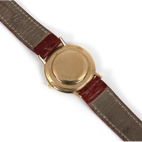 836 - Vintage Jaeger-LeCoultre Wristwatch CIRCA: 1960s with an 9k gold back, face measuring 34mm diameter,... 