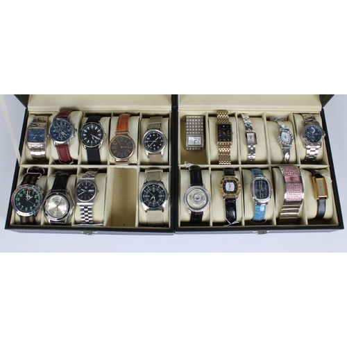 842 - A collection of Gentleman's and Ladies vintage style collectors wrist watches to include Limit, Seik... 