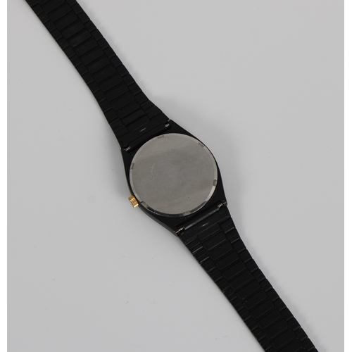 854 - A men's Colibri of London quartz wristwatch with black face and black bracelet strap, date, in origi... 