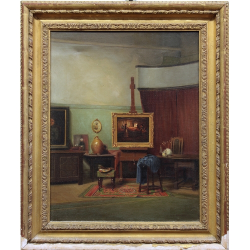 307 - Mary Dawson Elwell SWA (English, 1874-1952) The Artist's Studio, oil on canvas, signed 