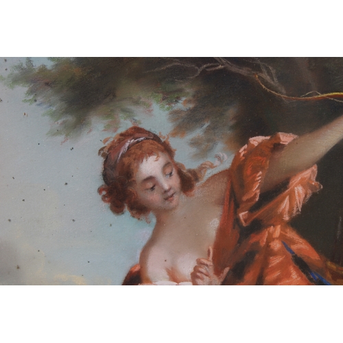 388 - French School, 19th century Goddess Diana the Huntress, pastel on paper laid on canvas, signed indis... 