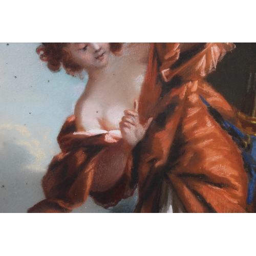 388 - French School, 19th century Goddess Diana the Huntress, pastel on paper laid on canvas, signed indis... 