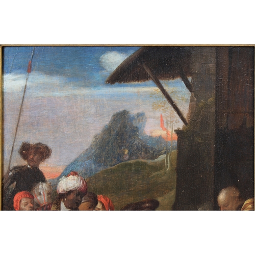 311 - After Titian (Tiziano Vecelli) (Italian, c.1485/1490  1576). Adoration of the Magi, oil on panel, i... 