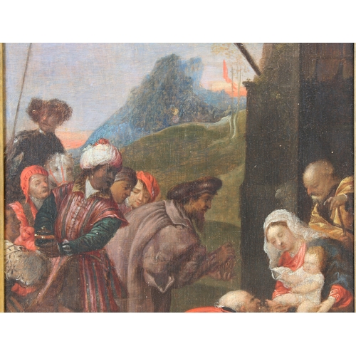 311 - After Titian (Tiziano Vecelli) (Italian, c.1485/1490  1576). Adoration of the Magi, oil on panel, i... 