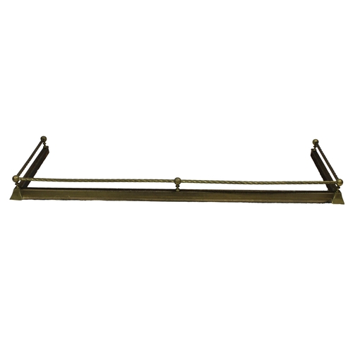 200 - A brass fender with rope twist and ball design, 76 x 25in. (193 x 63.5cm.), 5½in. (13.9cm.) high.