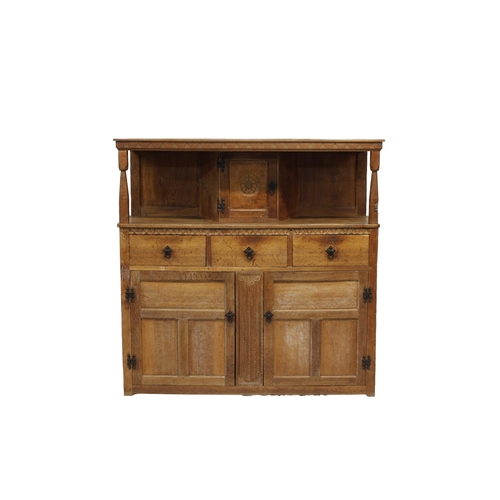 206 - Thomas 'Gnomeman' Whitaker of Littleback oak sideboard 55½ x 18¼ (140 x 46cm.) x 54½in. (138cm.) hig... 